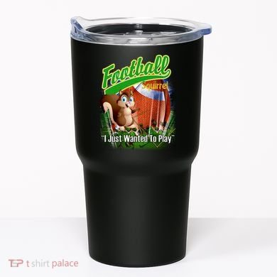 Football Squirrel Runs On The Field Funny Tumbler