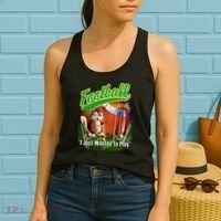 Football Squirrel Runs On The Field Funny Women's Tank Top thumb 2