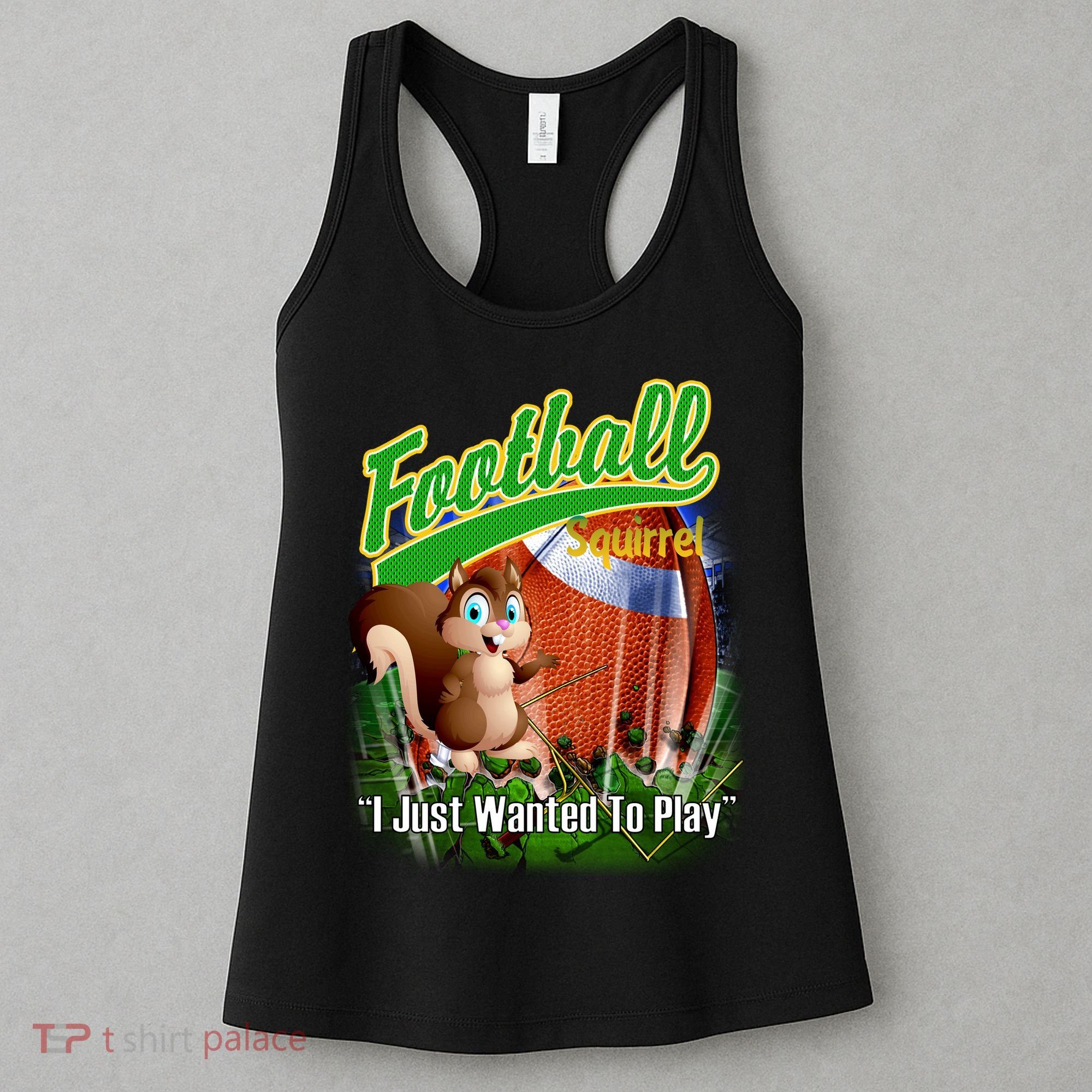 Football Squirrel Runs On The Field Funny Women's Tank Top