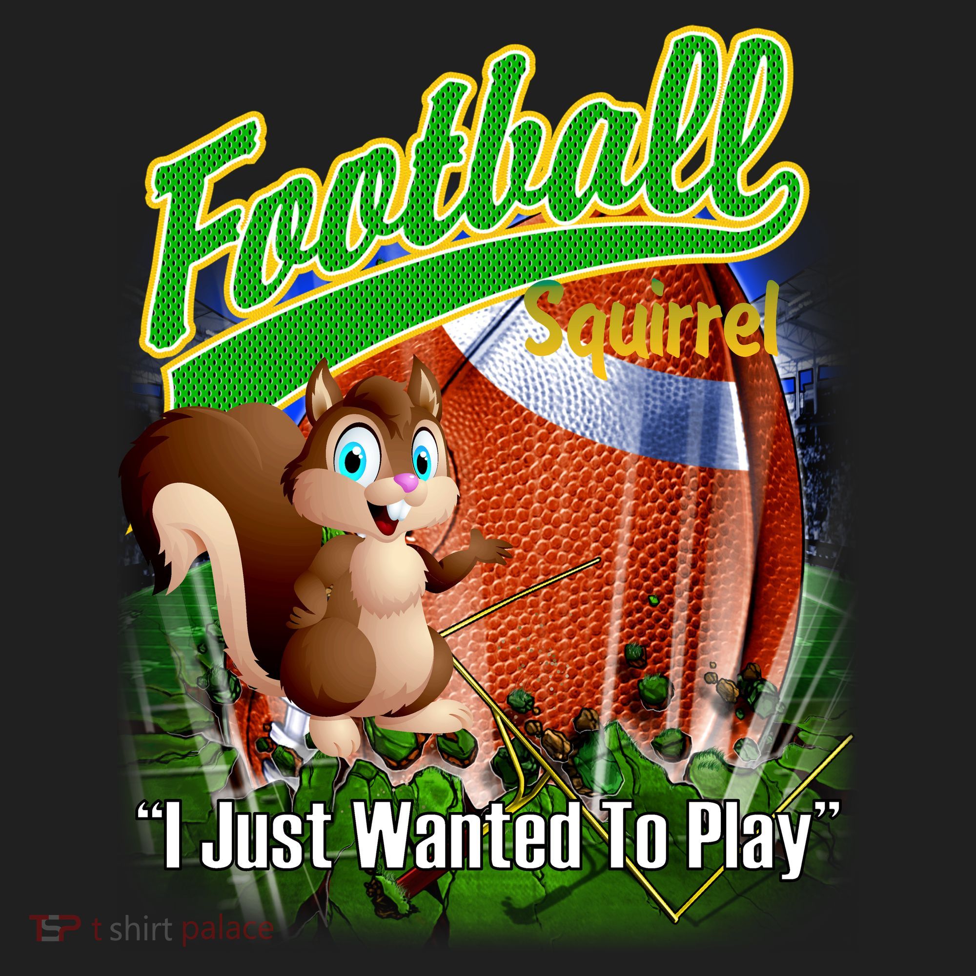 Football Squirrel Runs On The Field Funny Hat