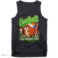 Football Squirrel Runs On The Field Funny Tank Top thumb 0