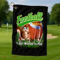 Football Squirrel Runs On The Field Funny Golf Towel thumb 1