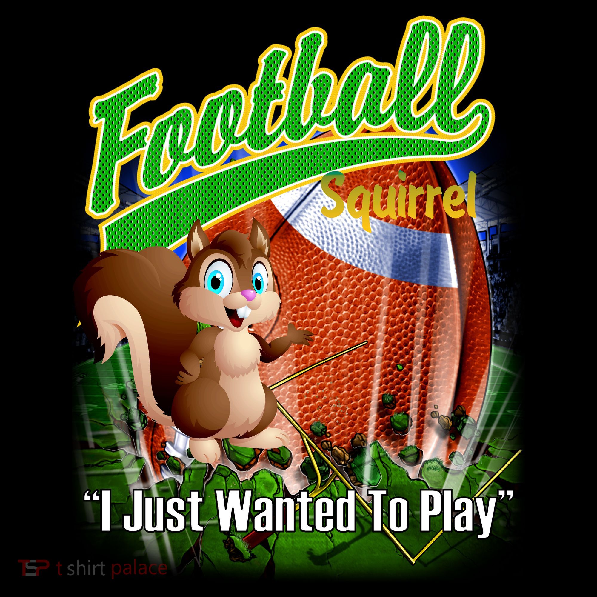 Football Squirrel Runs On The Field Funny Visor