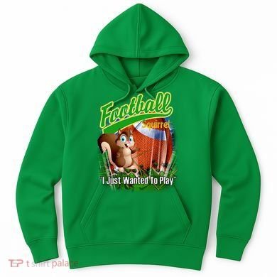 Football Squirrel Runs On The Field Funny Hoodie