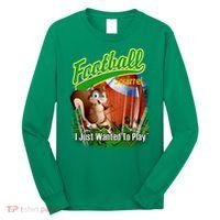 Football Squirrel Runs On The Field Funny Long Sleeve Shirt thumb 0