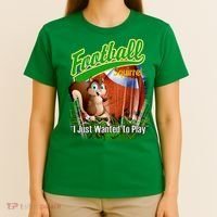 Football Squirrel Runs On The Field Funny T-Shirt thumb 4