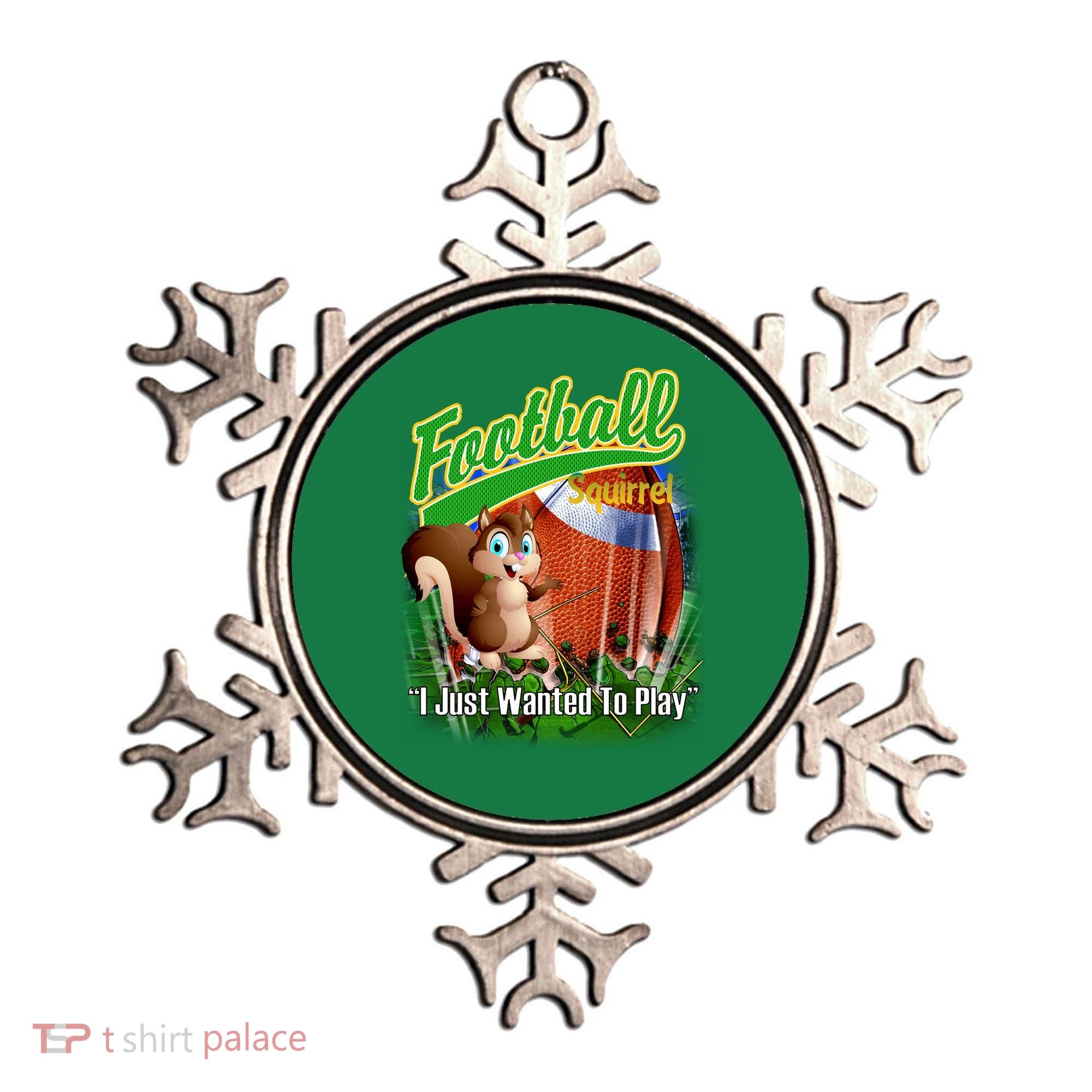 Football Squirrel Runs On The Field Funny Ornament