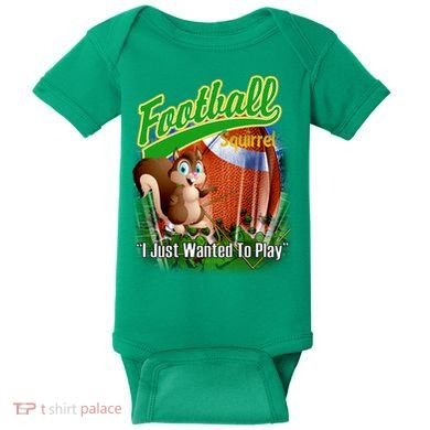 Football Squirrel Runs On The Field Funny Baby Bodysuit