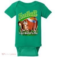 Football Squirrel Runs On The Field Funny Baby Bodysuit thumb 0