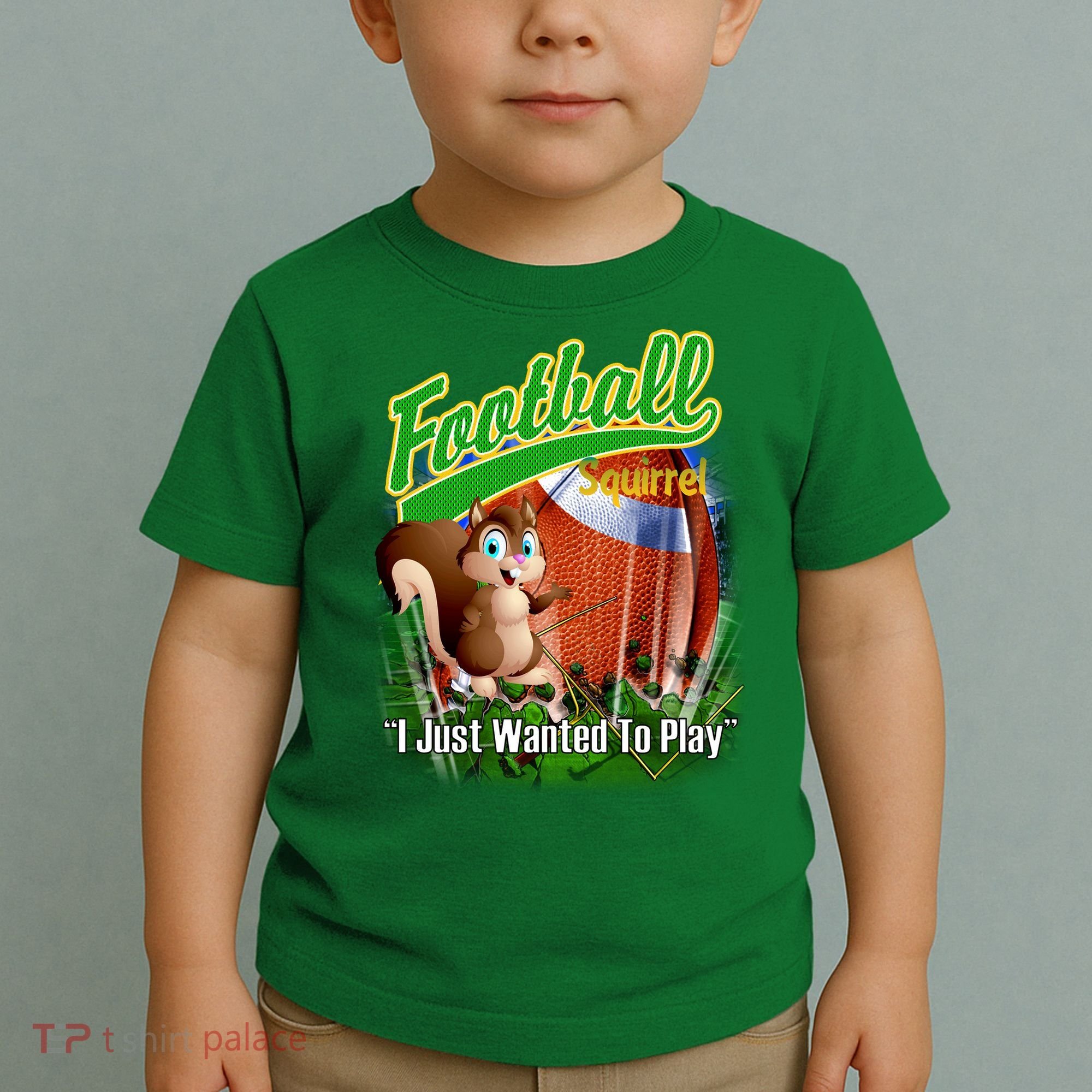 Football Squirrel Runs On The Field Funny Toddler T-Shirt
