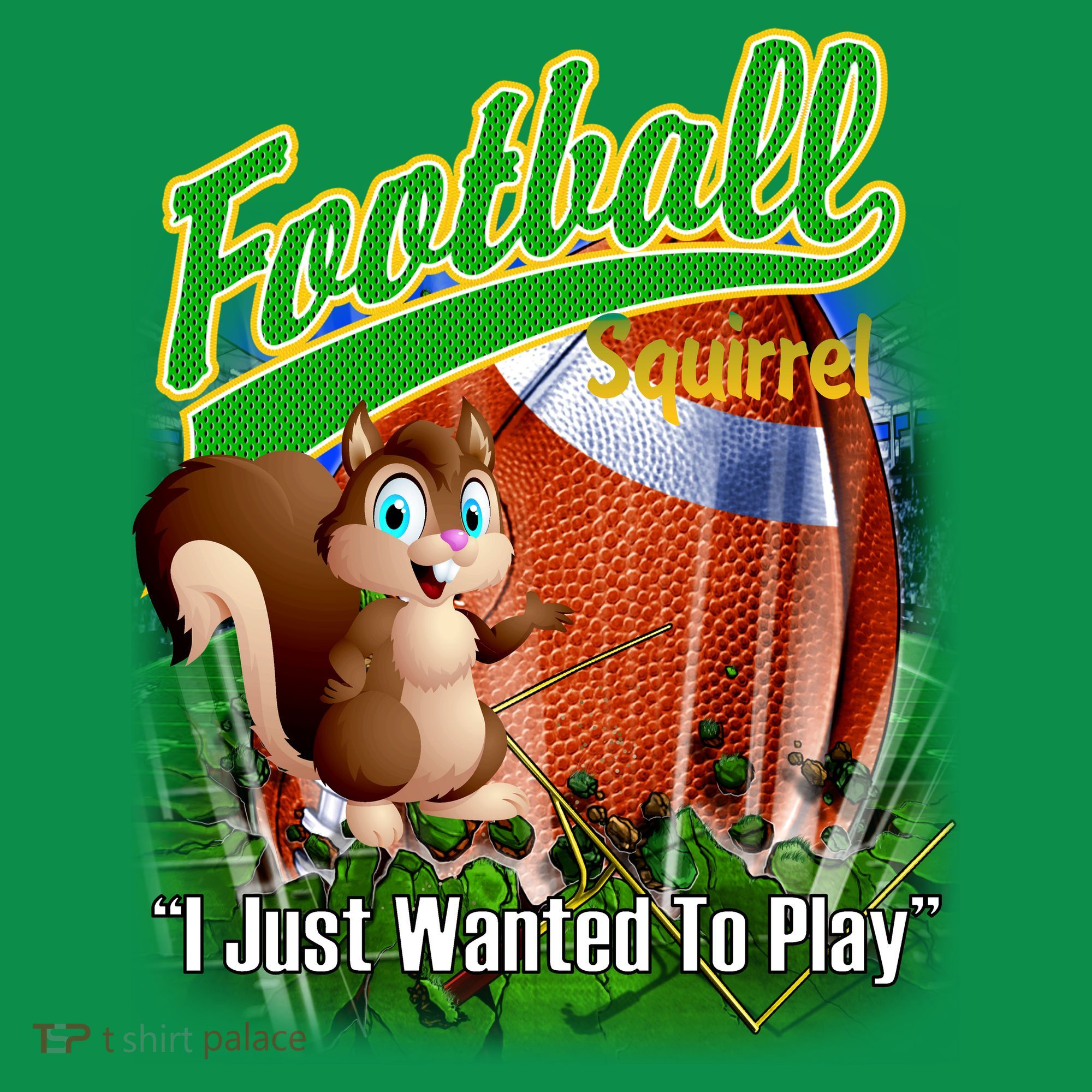 Football Squirrel Runs On The Field Funny Toddler T-Shirt