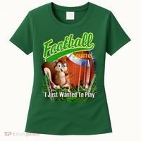 Football Squirrel Runs On The Field Funny Women's T-Shirt thumb 0