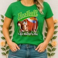 Football Squirrel Runs On The Field Funny Women's T-Shirt thumb 2