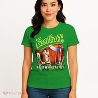 Football Squirrel Runs On The Field Funny Women's T-Shirt thumb 4