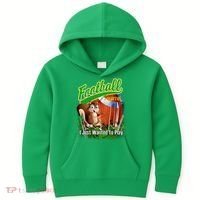 Football Squirrel Runs On The Field Funny Kids Hoodie thumb 0