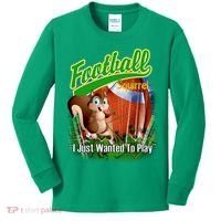 Football Squirrel Runs On The Field Funny Kids Long Sleeve Shirt thumb 0