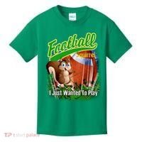 Football Squirrel Runs On The Field Funny Kids T-Shirt thumb 0