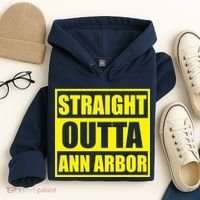 Football Straight Outta Ann Arbor Michigan Hoodie thumb 4
