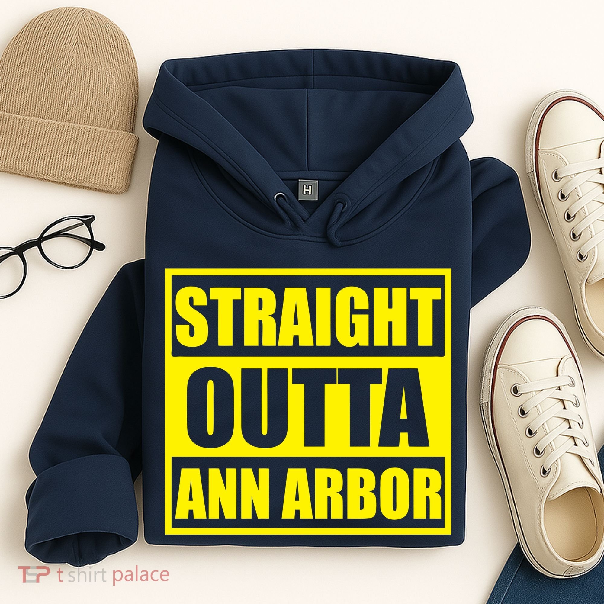 Football Straight Outta Ann Arbor Michigan Hoodie