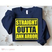 Football Straight Outta Ann Arbor Michigan Sweatshirt thumb 2