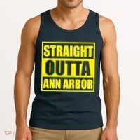 Football Straight Outta Ann Arbor Michigan Tank Top thumb 3