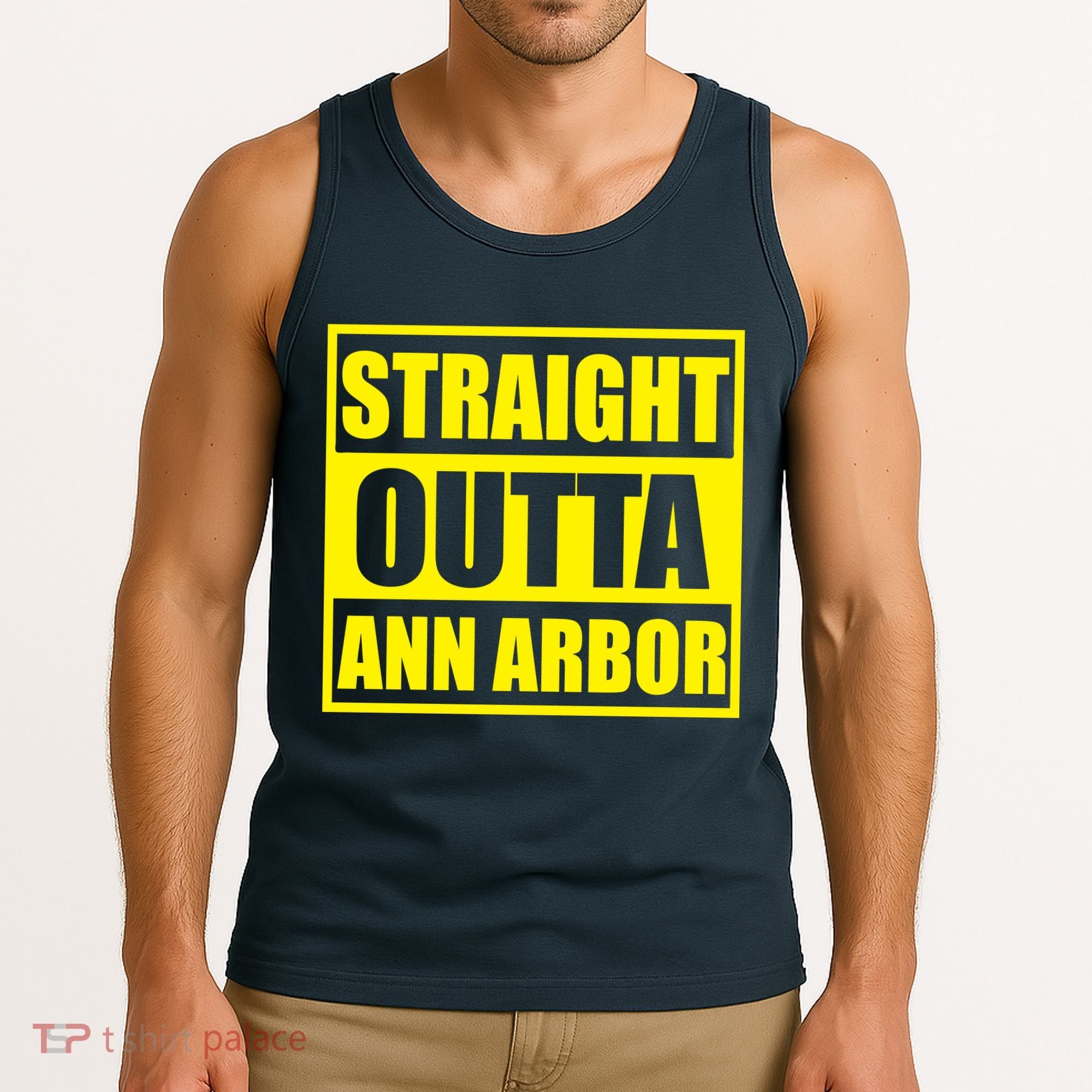 Football Straight Outta Ann Arbor Michigan Tank Top