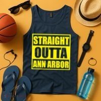 Football Straight Outta Ann Arbor Michigan Tank Top thumb 4
