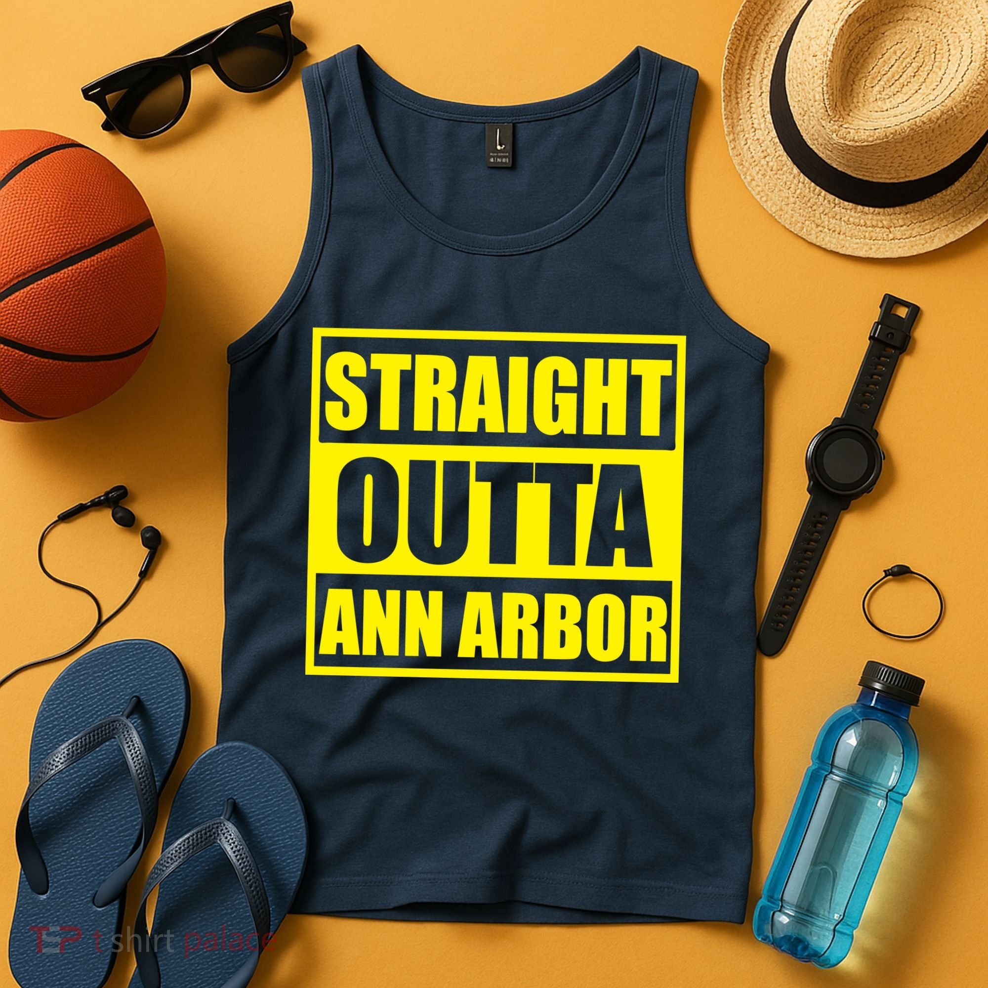 Football Straight Outta Ann Arbor Michigan Tank Top