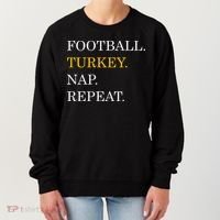 Football Turkey Nap Repeat Thanksgiving Women's Sweatshirt thumb 0