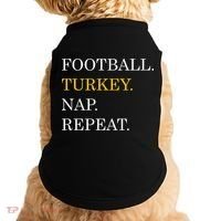 Football Turkey Nap Repeat Thanksgiving Doggie Tank thumb 0