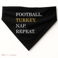 Football Turkey Nap Repeat Thanksgiving USA-Made Doggie Bandana thumb 0