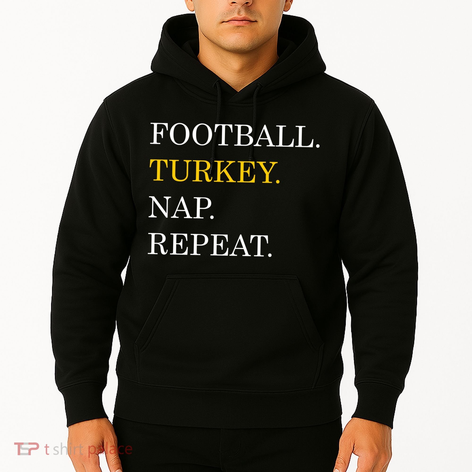 Football Turkey Nap Repeat Thanksgiving Hoodie