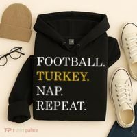 Football Turkey Nap Repeat Thanksgiving Hoodie thumb 4
