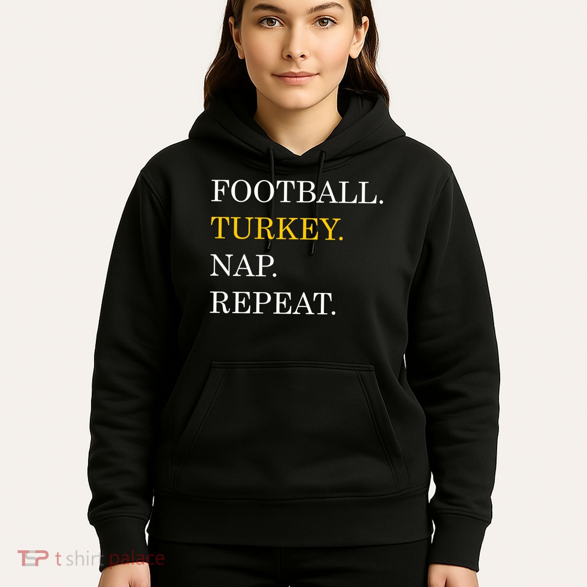 Football Turkey Nap Repeat Thanksgiving Hoodie