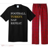 Football Turkey Nap Repeat Thanksgiving Pajama Set thumb 0