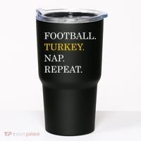 Football Turkey Nap Repeat Thanksgiving Tumbler thumb 0