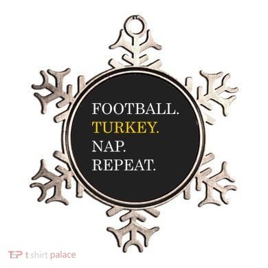 Football Turkey Nap Repeat Thanksgiving Ornament