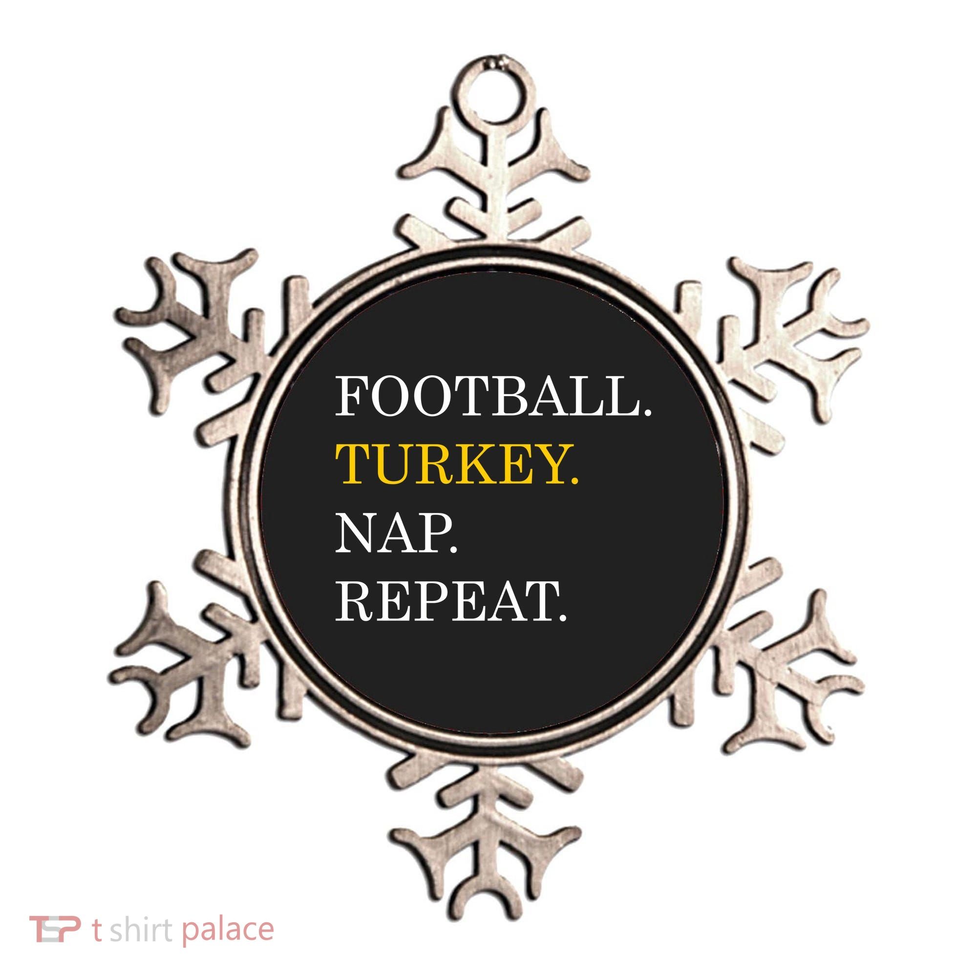 Football Turkey Nap Repeat Thanksgiving Ornament