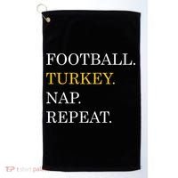 Football Turkey Nap Repeat Thanksgiving Golf Towel thumb 0