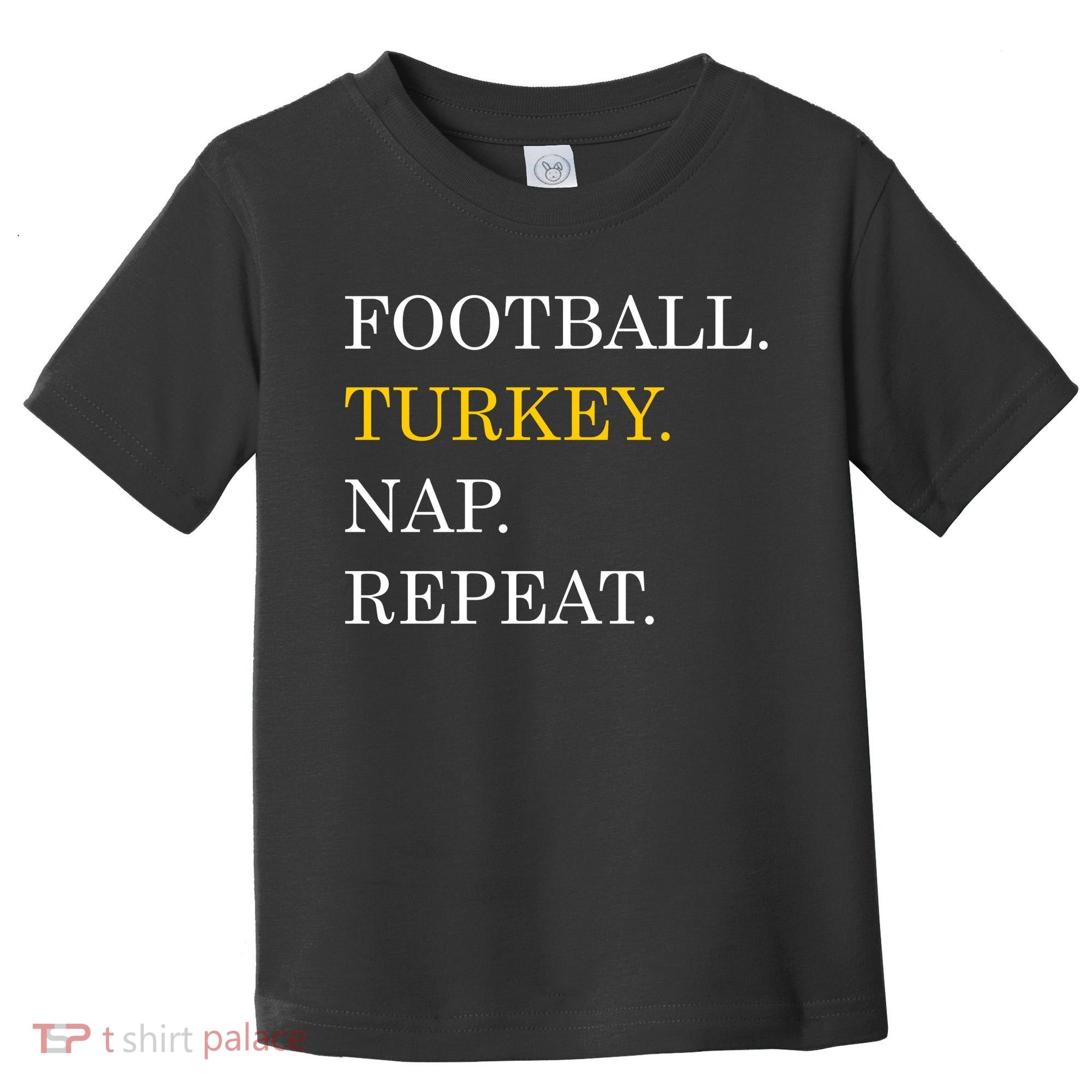 Football Turkey Nap Repeat Thanksgiving Toddler T-Shirt