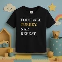 Football Turkey Nap Repeat Thanksgiving Toddler T-Shirt thumb 3