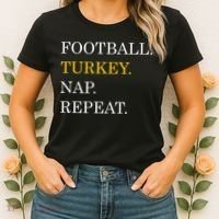 Football Turkey Nap Repeat Thanksgiving Women's T-Shirt thumb 2