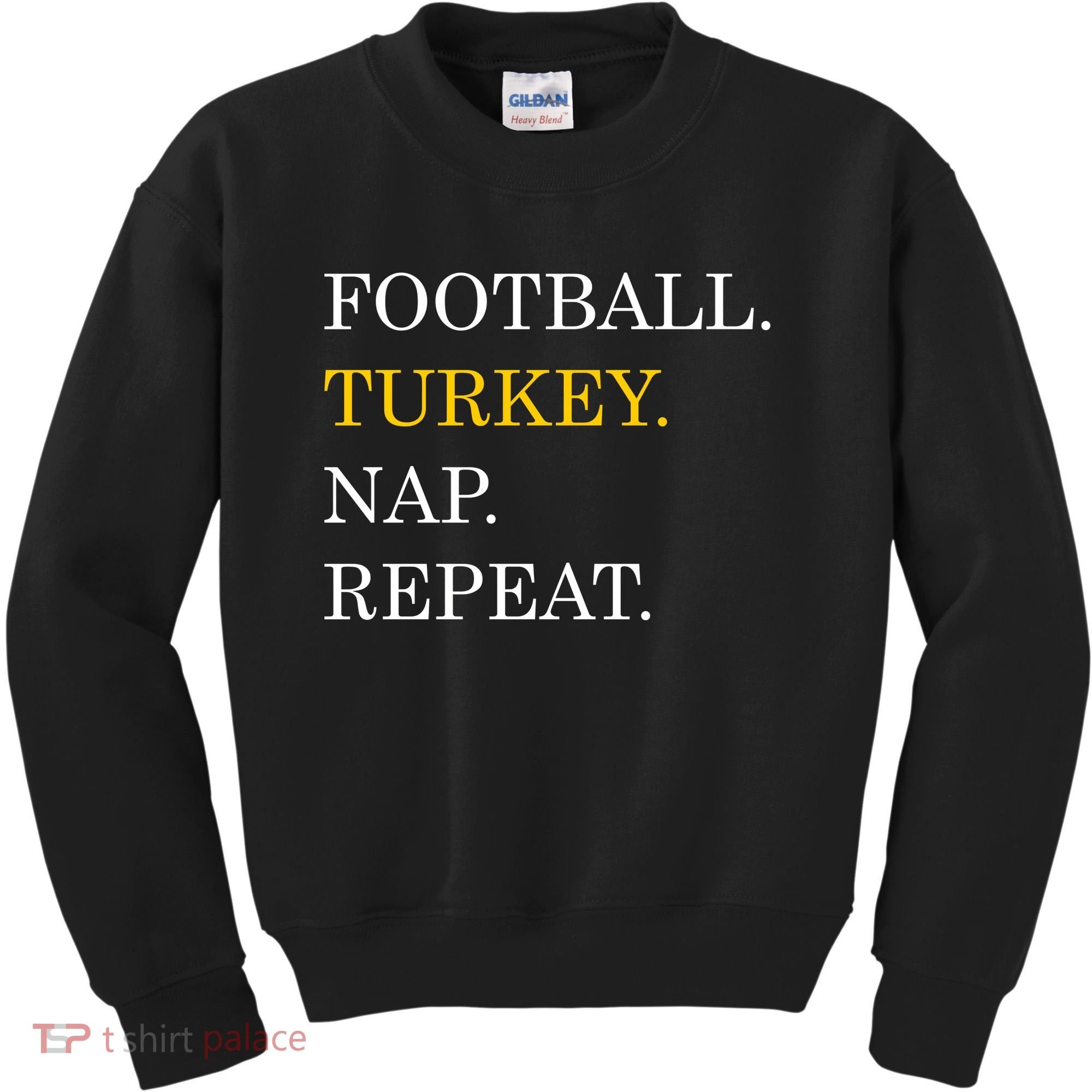 Football Turkey Nap Repeat Thanksgiving Kids Sweatshirt