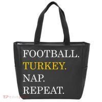 Football Turkey Nap Repeat Thanksgiving Tote Bag thumb 0