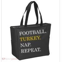 Football Turkey Nap Repeat Thanksgiving Tote Bag thumb 2