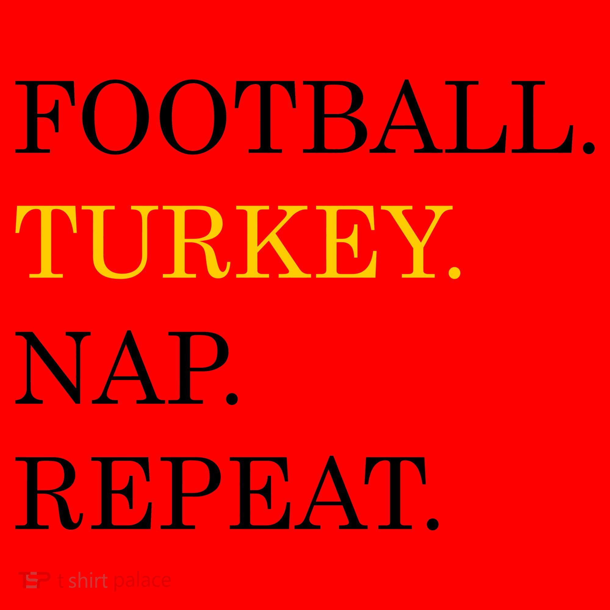 Football Turkey Nap Repeat Thanksgiving Santa Hat