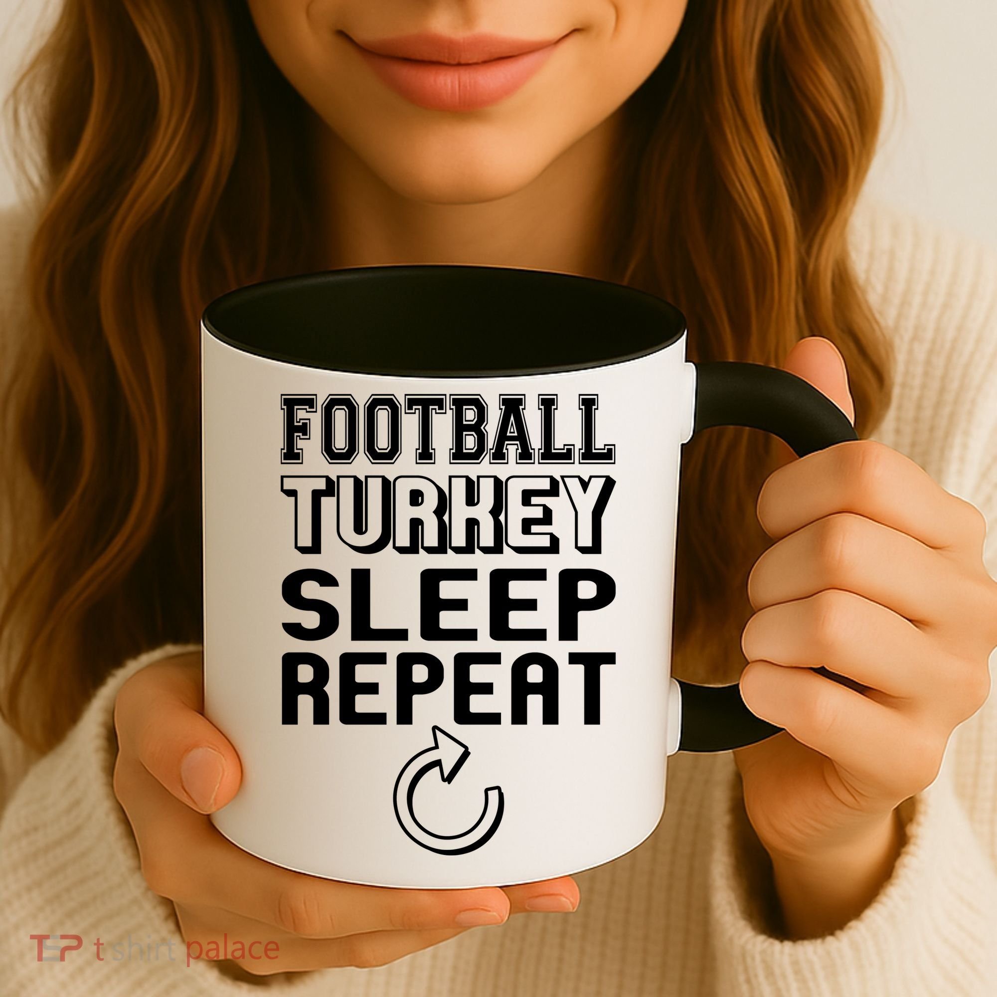 Football Turkey Sleep Repeat Coffee Mug
