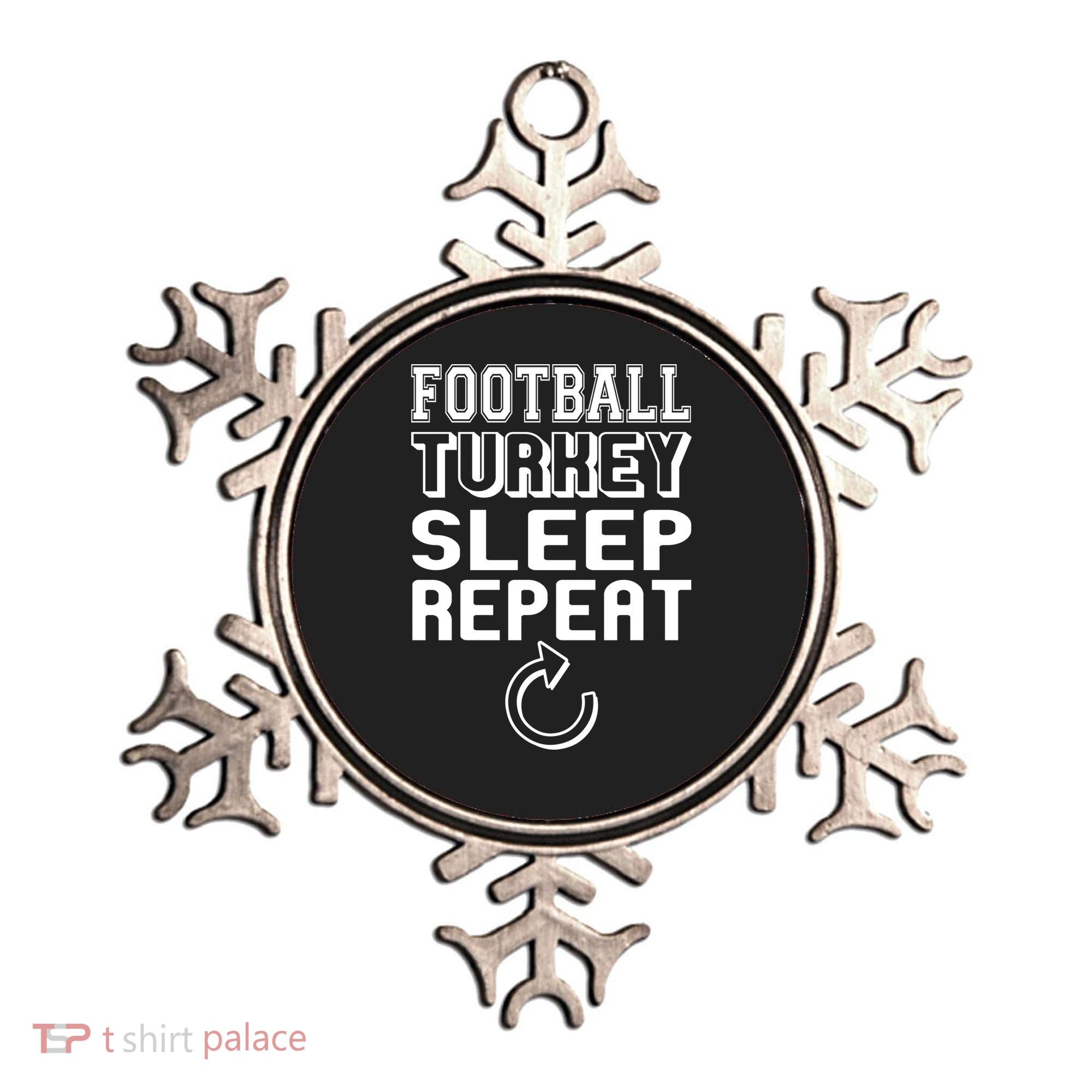 Football Turkey Sleep Repeat Ornament