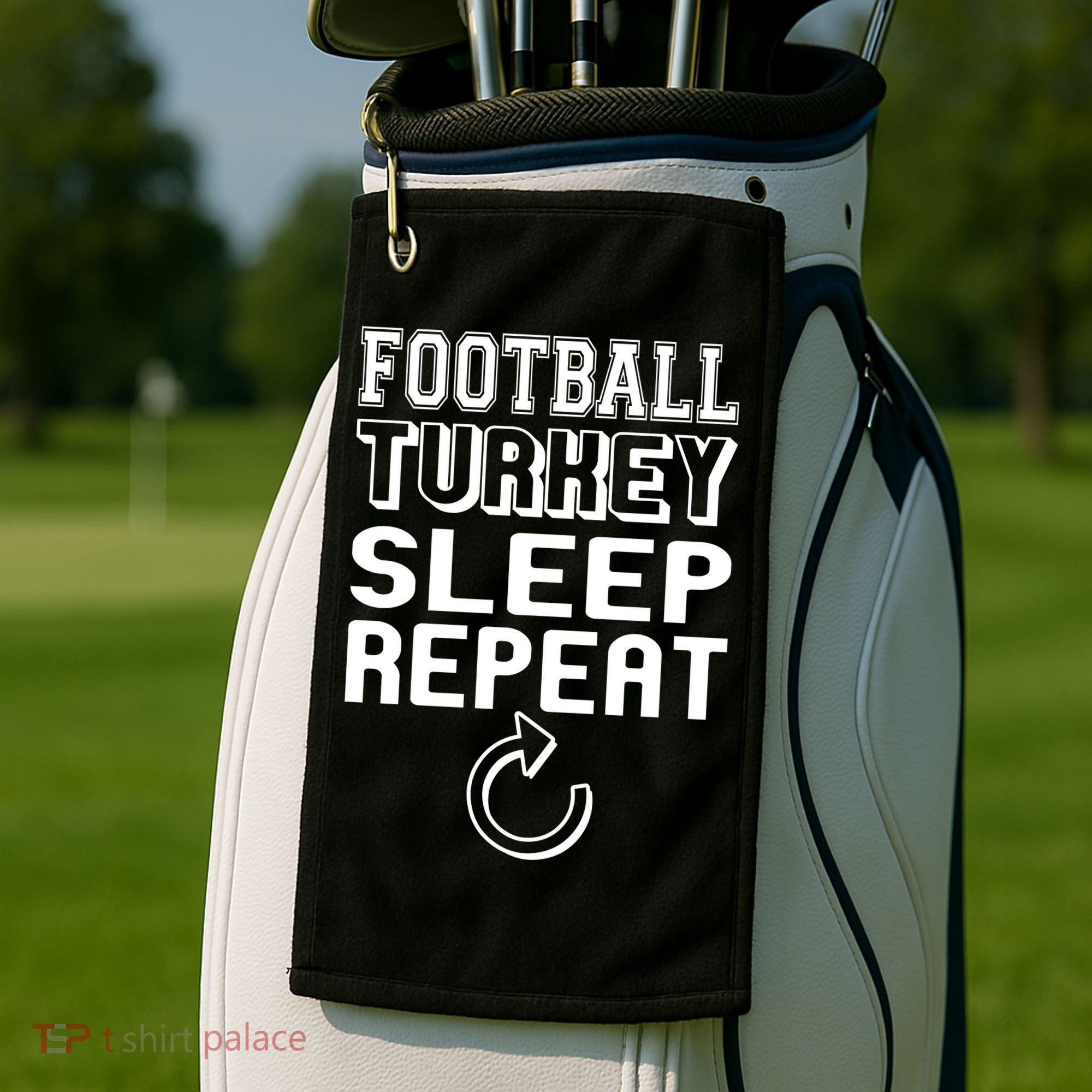 Football Turkey Sleep Repeat Golf Towel
