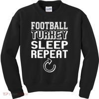 Football Turkey Sleep Repeat Kids Sweatshirt thumb 0